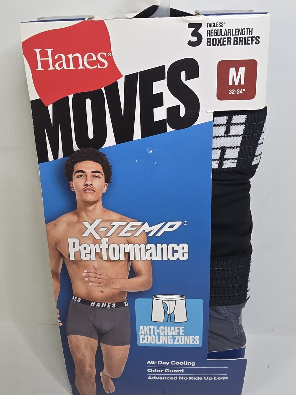 Hanes Moves 3pk X-Temp Performance Boxer Briefs Mens Medium
